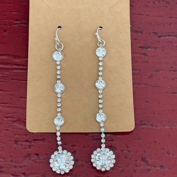 VTG Fashion Jewelry Cubic Zirconia Dangle Earrings  # 231 - Picture 3 of 5